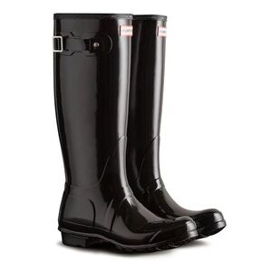 Hunter Glossy Black Rain Boots